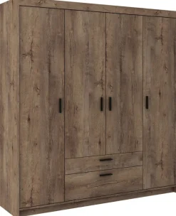 Garderoby|Meble Młodzieżowe>Lempert Szafa modułowa 176 cm do przedpokoju z szufladami KUBA dąb lefkas