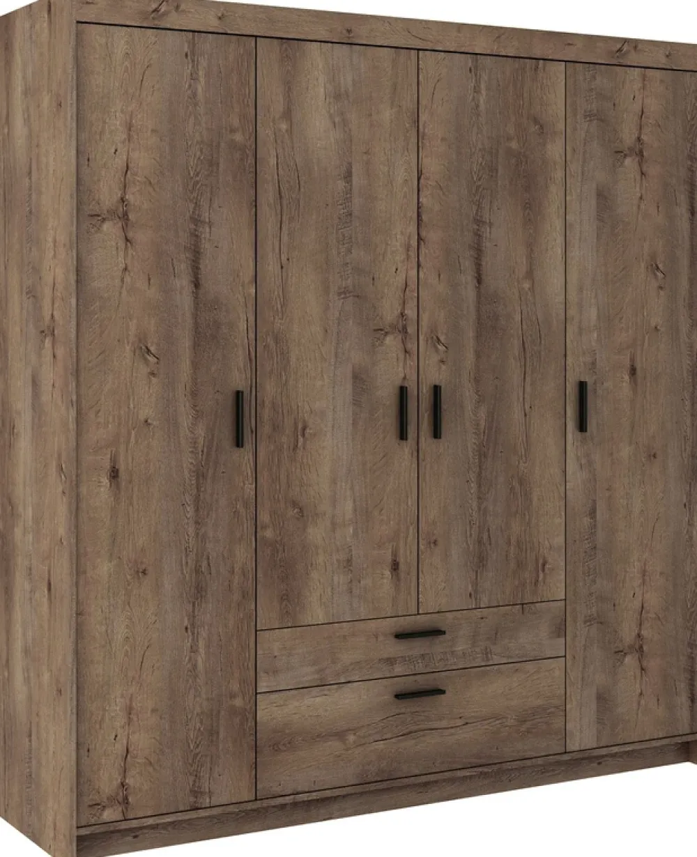 Garderoby|Meble Młodzieżowe>Lempert Szafa modułowa 176 cm do przedpokoju z szufladami KUBA dąb lefkas