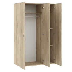 Szafy Modułowe|Szafy Trzydrzwiowe>INTER MEBLE Szafa modułowa 110 cm do sypialni trzydrzwiowa z drążkiem BARENA dąb sonoma