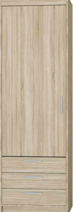 Zestawy Mebli Do Przedpokoju|Szafy Modułowe>Lempert Szafa modułowa jednodrzwiowa z półkami i szufladami 60 cm KUBA dąb sonoma