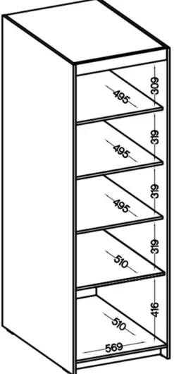 Zestawy Mebli Do Przedpokoju|Szafy Modułowe></noscript>Lempert Szafa modułowa jednodrzwiowa z półkami i szufladami 60 cm KUBA dąb sonoma