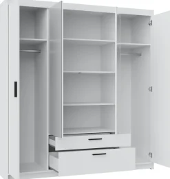 Garderoby|Meble Młodzieżowe>Lempert Szafa modułowa z lustrem i szufladami do sypialni 176 cm KUBA dąb lefkas