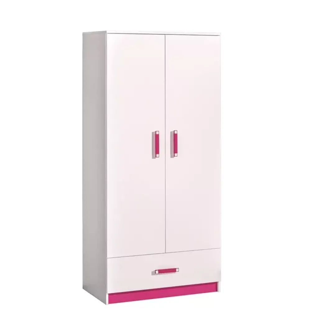 Zestawy Mebli Młodzieżowych|Szafy Dwudrzwiowe>DOMEL Szafa młodzieżowa 90 z szufladą TRAFIKO