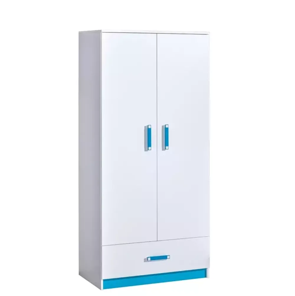 Zestawy Mebli Młodzieżowych|Szafy Dwudrzwiowe>DOMEL Szafa młodzieżowa 90 z szufladą TRAFIKO