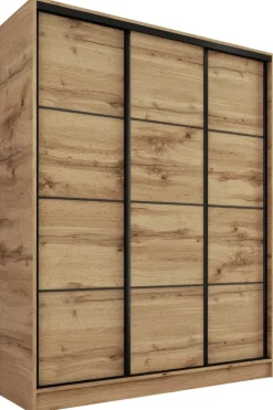 Zestawy Mebli Do Przedpokoju|Szafy Trzydrzwiowe>BROMARKT Szafa na ubrania 150 cm LOFT dąb wotan