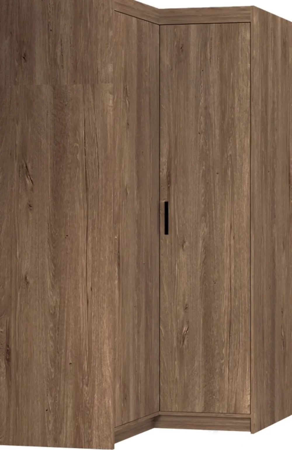 Zestawy Mebli Do Przedpokoju|Szafy Modułowe>Lempert Szafa narożna modułowa dwudrzwiowa z półkami i drążkiem 98x98 cm KUBA dąb lefkas