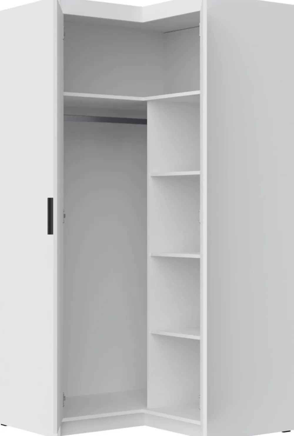 Zestawy Mebli Do Przedpokoju|Szafy Modułowe>Lempert Szafa narożna modułowa dwudrzwiowa z półkami i drążkiem 98x98 cm KUBA dąb lefkas