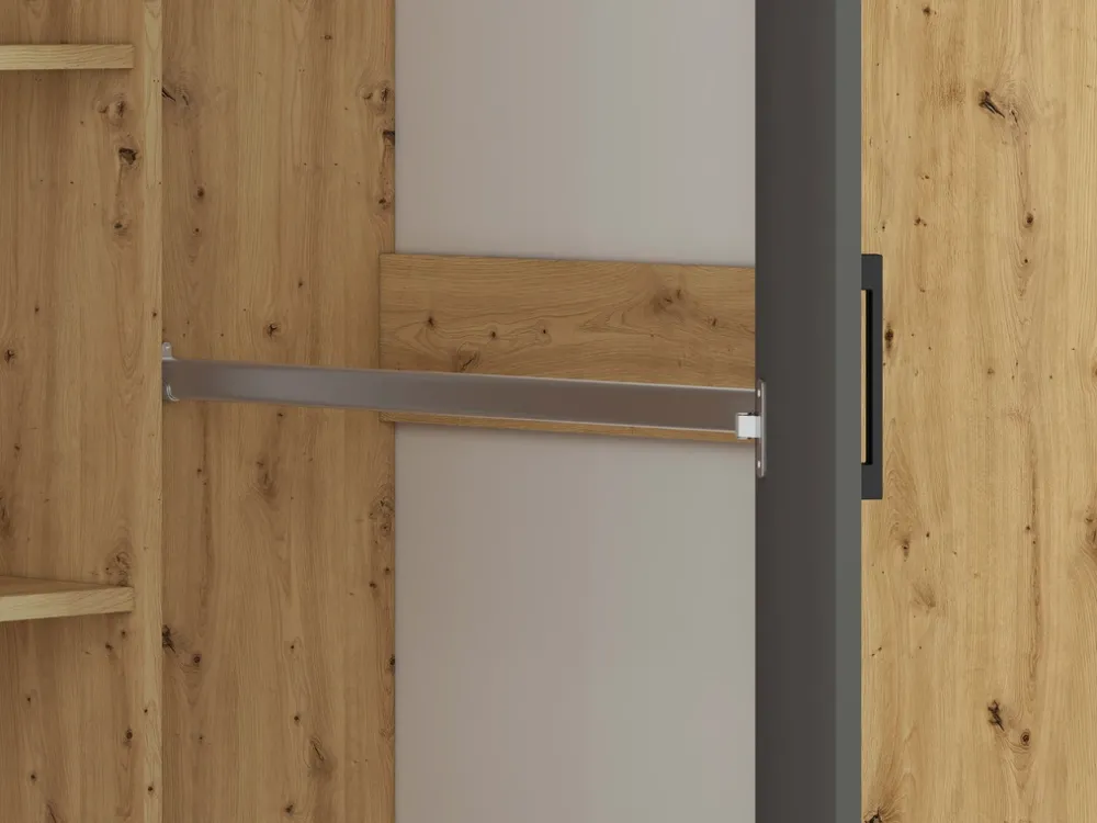 Zestawy Mebli Młodzieżowych|Szafy Dwudrzwiowe>ML Meble Szafa narożna z półkami i drążkami do pokoju młodzieżowego FINI