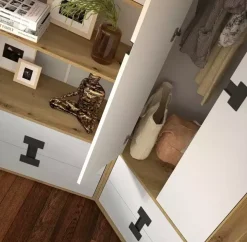 Meble Dla Dzieci|Zestawy Mebli Młodzieżowych></noscript>DOMEL Szafa narożna z szufladami Dąb Artisan INDEX