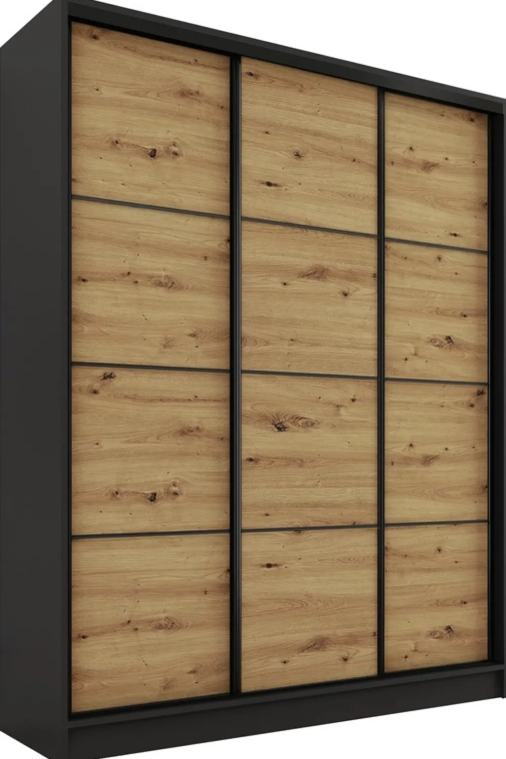 Zestawy Mebli Do Przedpokoju|Szafy Trzydrzwiowe>BROMARKT Szafa przesuwna 150 cm dąb artisan LOFT