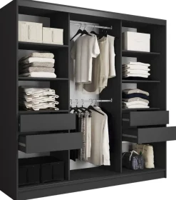 Zestawy Mebli Do Przedpokoju|Szafy Trzydrzwiowe>BROMARKT Szafa przesuwna 200 cm dąb artisan LOFT