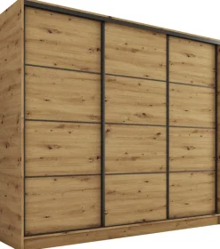 Zestawy Mebli Do Przedpokoju|Szafy Trzydrzwiowe>BROMARKT Szafa przesuwna 200 cm LOFT dąb artisan