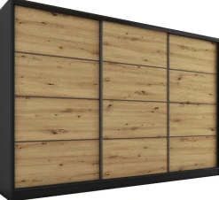 Zestawy Mebli Do Przedpokoju|Szafy Trzydrzwiowe>BROMARKT Szafa przesuwna 280 cm dąb artisan LOFT
