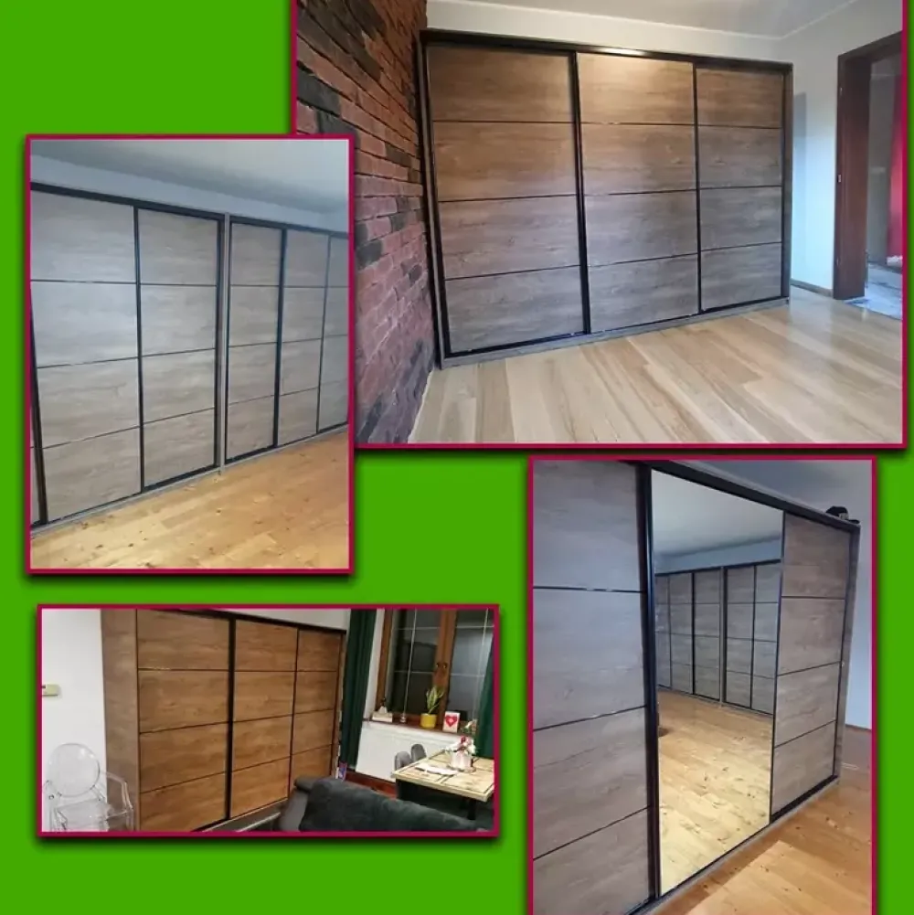 Zestawy Mebli Do Przedpokoju|Szafy Trzydrzwiowe>BROMARKT Szafa przesuwna 250 cm LOFT dąb lefkas