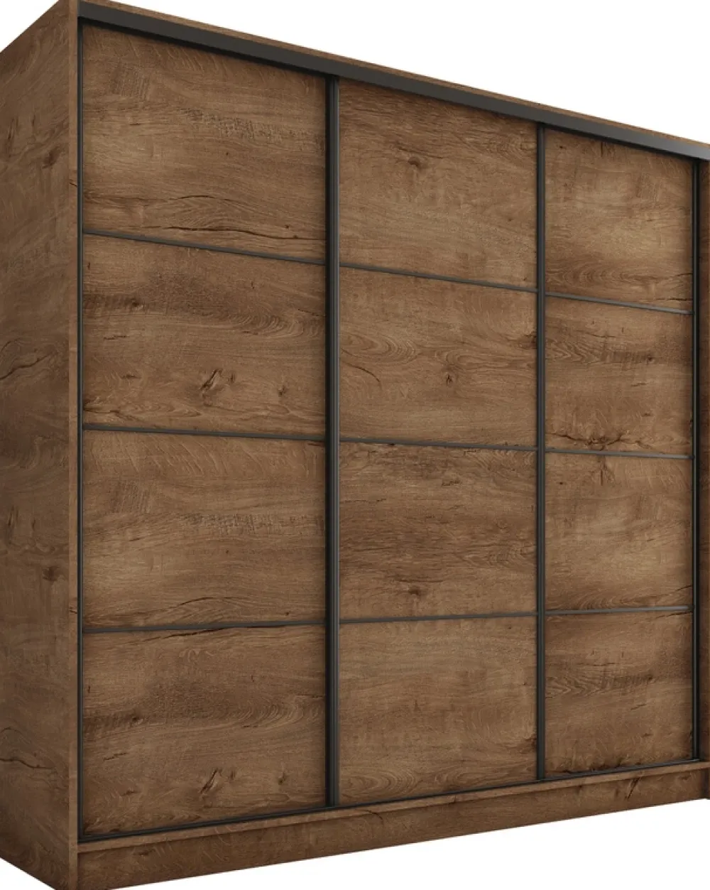 Zestawy Mebli Do Przedpokoju|Szafy Trzydrzwiowe>BROMARKT Szafa przesuwna 180 cm LOFT dąb lefkas