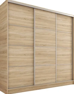 Zestawy Mebli Do Przedpokoju|Szafy Trzydrzwiowe>BROMARKT Szafa przesuwna 180 cm TOP dąb sonoma