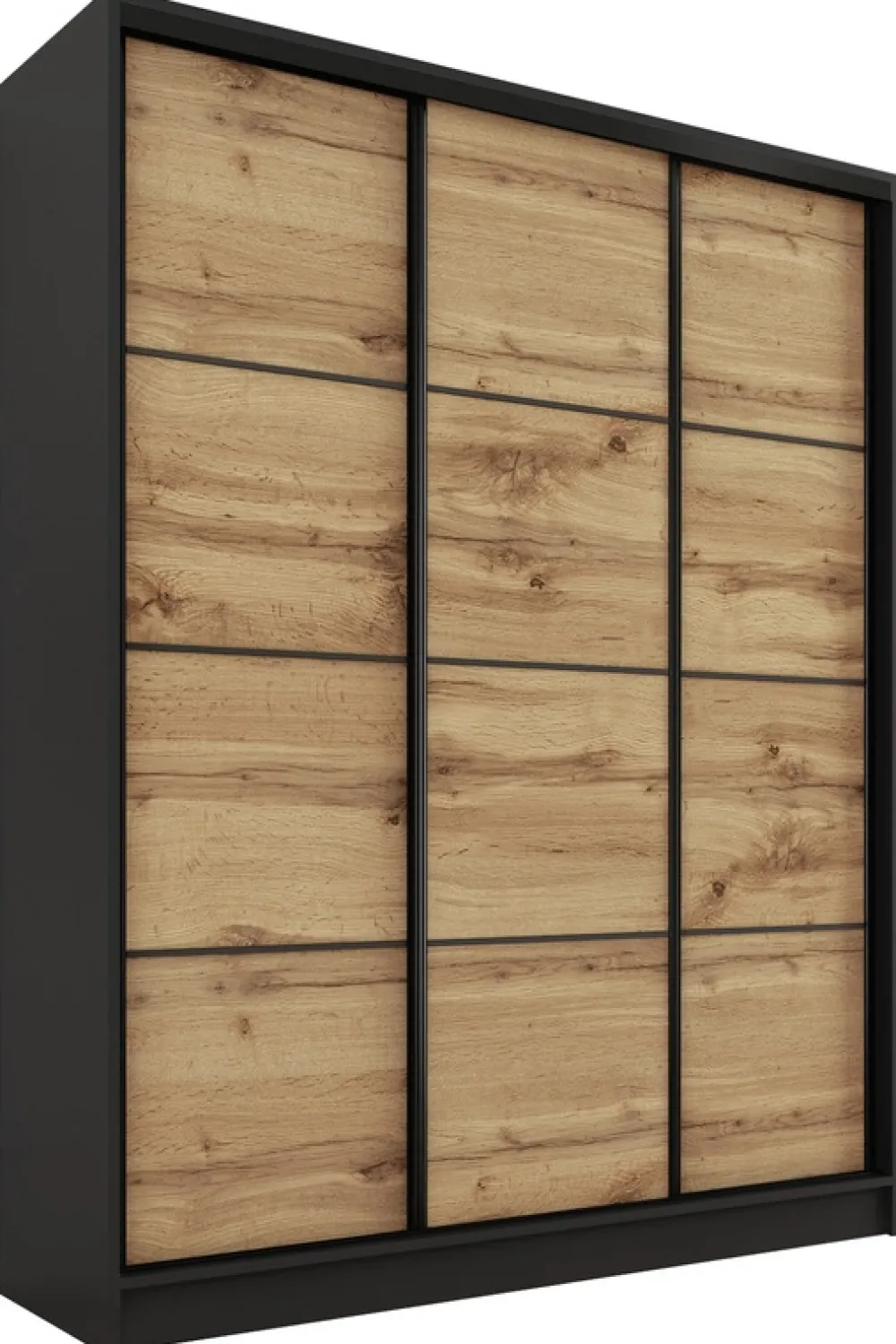 Zestawy Mebli Do Przedpokoju|Szafy Trzydrzwiowe>BROMARKT Szafa przesuwna 150 cm dąb wotan LOFT