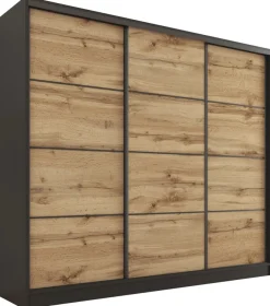 Zestawy Mebli Do Przedpokoju|Szafy Trzydrzwiowe>BROMARKT Szafa przesuwna 200 cm dąb wotan LOFT