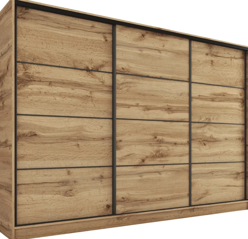 Zestawy Mebli Do Przedpokoju|Szafy Trzydrzwiowe>BROMARKT Szafa przesuwna 250 cm LOFT dąb wotan