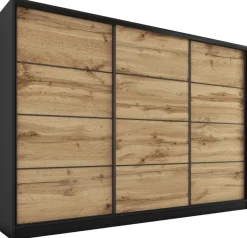 Zestawy Mebli Do Przedpokoju|Szafy Trzydrzwiowe>BROMARKT Szafa przesuwna 250 cm dąb wotan LOFT