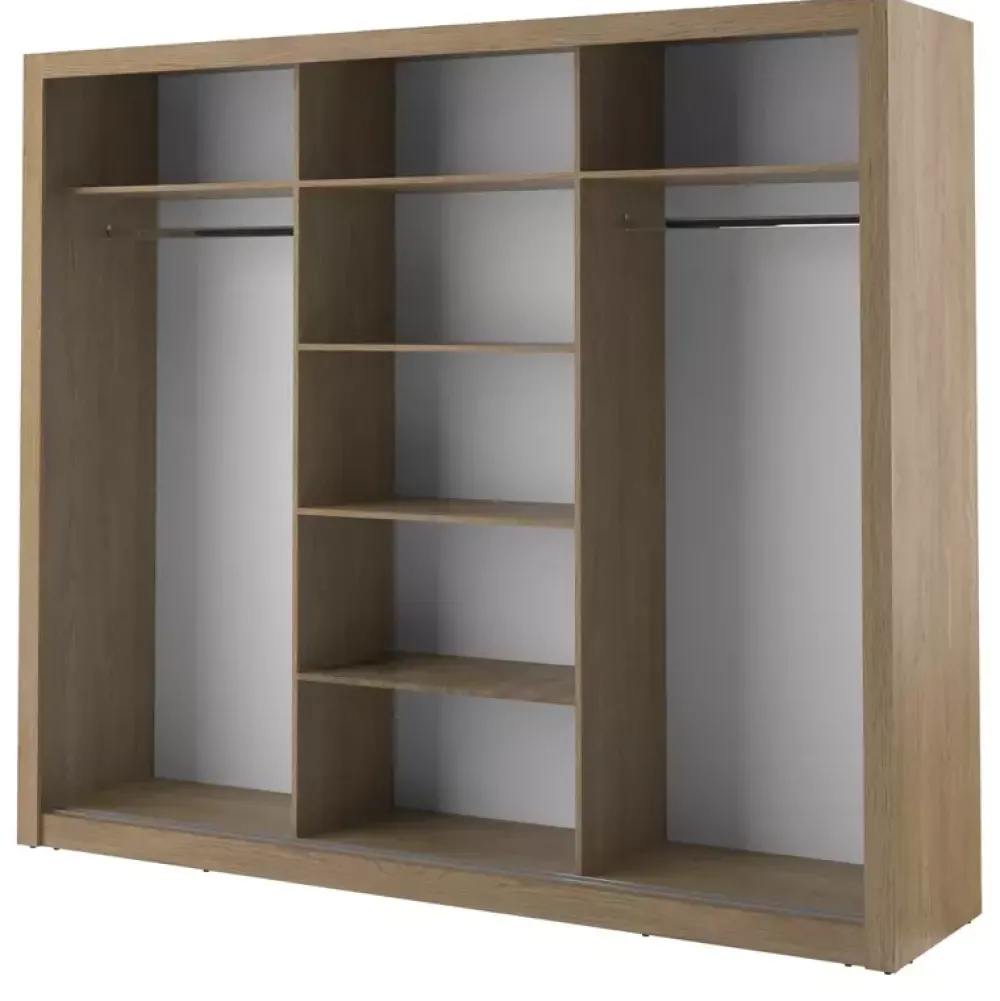 Zestawy Mebli Do Sypialni|Szafy Trzydrzwiowe>lenart. Szafa przesuwna 250 cm do sypialni lustro półki drążki ARTI dąb shetland