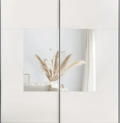 Szafy Dwudrzwiowe|Szafy Z Lustrem>Stolar Szafa przesuwna 203 cm do sypialni garderoby z lustrem BOLTON kaszmir