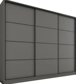 Zestawy Mebli Do Przedpokoju|Szafy Trzydrzwiowe>BROMARKT Szafa przesuwna 280 cm do sypialni LOFT MAX owa grafit