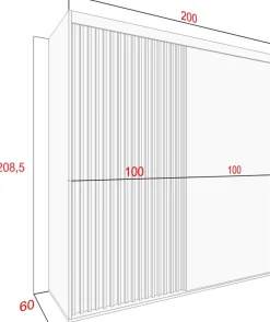 Zestawy Mebli Do Sypialni|Zestawy Mebli Do Salonu></noscript>Meblohand Szafa przesuwna 200 cm z lamelami NELGARI