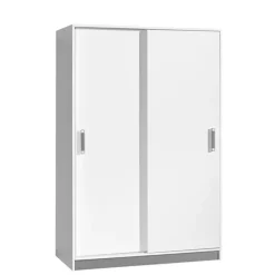 Zestawy Mebli Młodzieżowych|Szafy Dwudrzwiowe>DOMEL Szafa przesuwna biała TRAFIKO