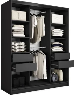 Zestawy Mebli Do Przedpokoju|Szafy Trzydrzwiowe>BROMARKT Szafa przesuwna dąb lefkas 150 cm LOFT