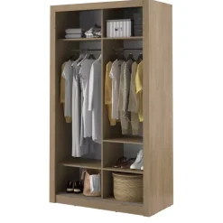 Zestawy Mebli Do Sypialni|Zestawy Mebli Do Przedpokoju></noscript>lenart. Szafa przesuwna do pokoju 120 cm lustro półki drążki ARTI dąb shetland