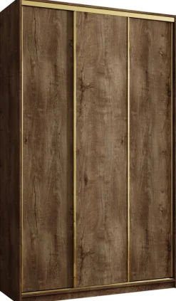 Szafy Trzydrzwiowe|Szafy Do Salonu>BROMARKT Szafa przesuwna do przedpokoju 150 cm GOLD NEW MAX lefkas dąb lefkas