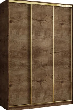 Szafy Trzydrzwiowe|Szafy Przesuwne>BROMARKT Szafa przesuwna do przedpokoju 150 cm GOLD NEW dąb lefkas