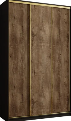 Szafy Trzydrzwiowe|Szafy Przesuwne>BROMARKT Szafa przesuwna do przedpokoju 150 cm GOLD NEW MAX glamour