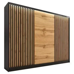 Zestawy Mebli Do Przedpokoju|Szafy Trzydrzwiowe>BROMARKT Szafa przesuwna do przedpokoju LOFT 250 cm