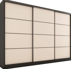 Szafy Trzydrzwiowe|Szafy Do Przedpokoju>BROMARKT Szafa przesuwna do sypialni 250 cm beż piaskowy LOFT