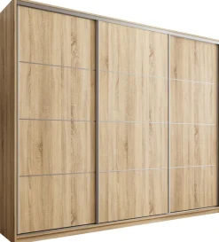 Zestawy Mebli Do Przedpokoju|Szafy Trzydrzwiowe>BROMARKT Szafa przesuwna do sypialni 250 cm TOP MAX dąb sonoma