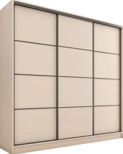Zestawy Mebli Do Przedpokoju|Szafy Trzydrzwiowe>BROMARKT Szafa przesuwna do sypialni 180 cm LOFT beż piaskowy