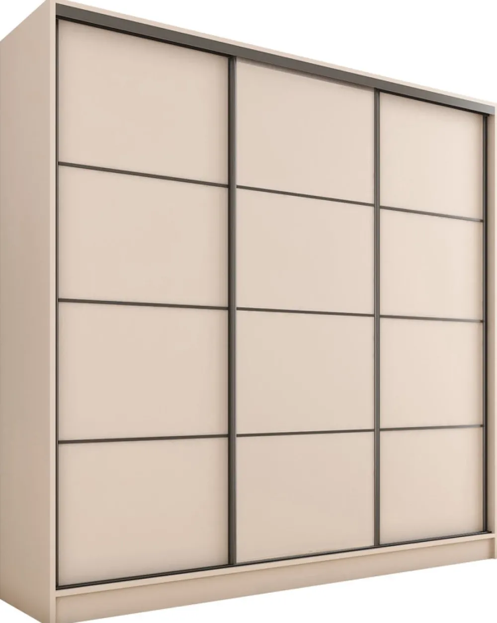 Zestawy Mebli Do Przedpokoju|Szafy Trzydrzwiowe>BROMARKT Szafa przesuwna do sypialni 180 cm LOFT beż piaskowy