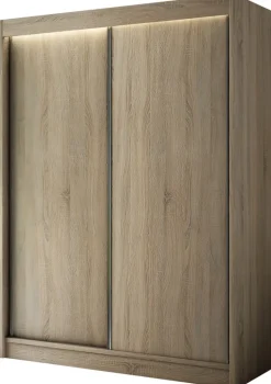 Zestawy Mebli Do Przedpokoju|Szafy Dwudrzwiowe>Arton Szafa przesuwna do sypialni 150 cm z półkami BRANDON dąb sonoma