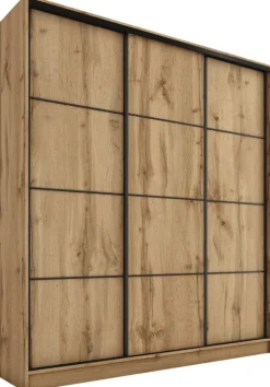 Zestawy Mebli Do Przedpokoju|Szafy Trzydrzwiowe>BROMARKT Szafa przesuwna trzydrzwiowa 180 cm LOFT MAX dąb wotan