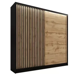 Zestawy Mebli Do Przedpokoju|Szafy Trzydrzwiowe>BROMARKT Szafa przesuwna z lamelami 200 cm LAMEL 3D