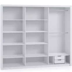 Zestawy Mebli Do Sypialni|Szafy Trzydrzwiowe>GiB Meble Szafa przesuwna z lustrem 250 cm BELLA dąb artisan