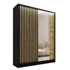 Zestawy Mebli Do Przedpokoju|Szafy Trzydrzwiowe>BROMARKT Szafa przesuwna z lustrem 150 cm LAMEL 3D