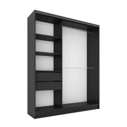 Zestawy Mebli Do Przedpokoju|Szafy Trzydrzwiowe>BROMARKT Szafa przesuwna z lustrem 150 cm LAMEL 3D