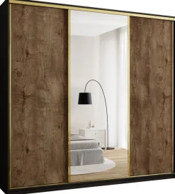 Szafy Trzydrzwiowe|Szafy Z Lustrem>BROMARKT Szafa przesuwna z lustrem 250 cm GOLD NEW MAX lefkas