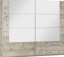 Szafy Dwudrzwiowe|Szafy Z Lustrem>Stolar Szafa przesuwna z lustrem i półkami 250 cm do sypialni TAURS