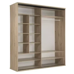 Zestawy Mebli Do Sypialni>JARSTOL Szafa przesuwna z lustrem i lamelami 199 cm CALIS