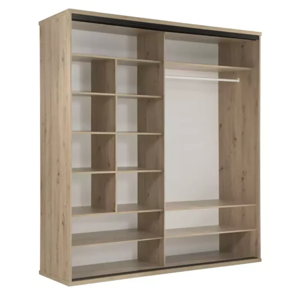 Zestawy Mebli Do Sypialni>JARSTOL Szafa przesuwna z lustrem i lamelami 199 cm CALIS