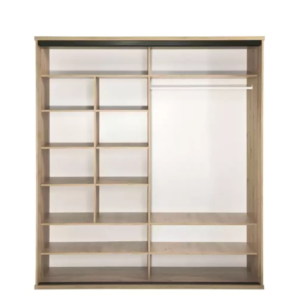 Zestawy Mebli Do Sypialni>JARSTOL Szafa przesuwna z lustrem i lamelami 199 cm CALIS